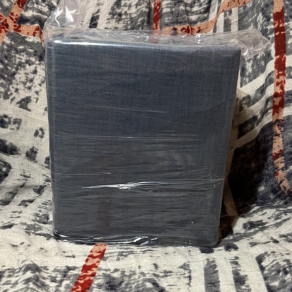 California King Lace Border Cotton Slub Duvet & Sham Set Slate Blue - Threshold - Picture 5 of 6